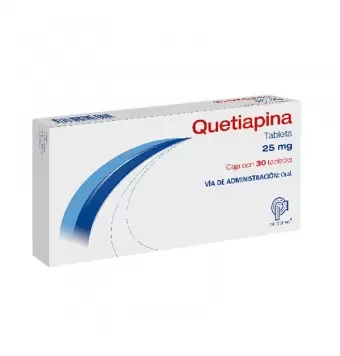 QUETIAPINA 25 MG CAJA CON 30 TABLETAS