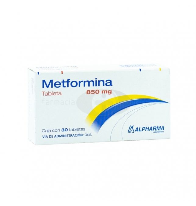 Metformina 850 Mg Con 30 Tabletas