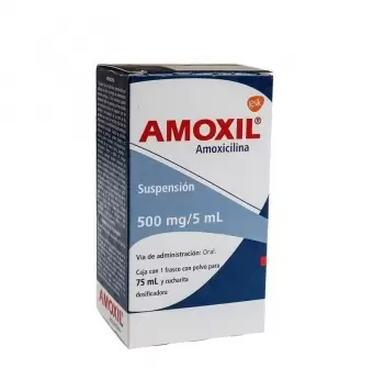 AMOXIL 500MG/5ML SUSPENCIÓN CAJA CON FRASCO CON 75 ML